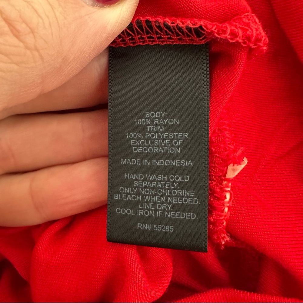 Express Red Ruffle Romantic Cami Top with Black Trim - Size XS - Picture 5 of 8